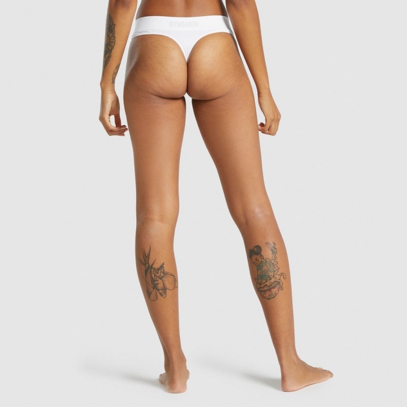 Στρινγκ Gymshark Seamless Low Rise ασπρα | 814VIXJUN