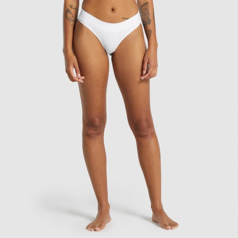 Στρινγκ Gymshark Seamless Low Rise ασπρα | 814VIXJUN