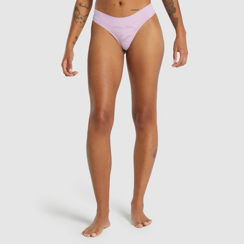 Στρινγκ Gymshark Seamless Low Rise ανοιχτο ροζ | 193JBZWHN