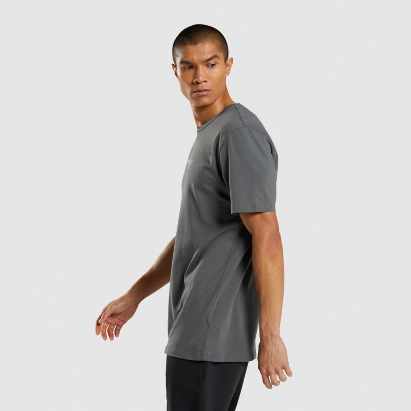 μπλουζακια Gymshark Sharkhead Infill Charcoal | 076TNKFXZ
