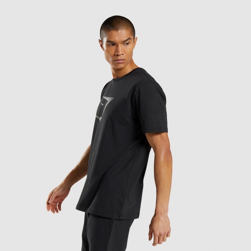 μπλουζακια Gymshark Sharkhead Infill μαυρα | 016IXUWJY