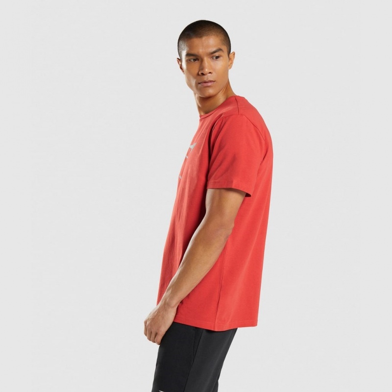 μπλουζακια Gymshark Sharkhead Infill κοκκινα | 259BPXSED