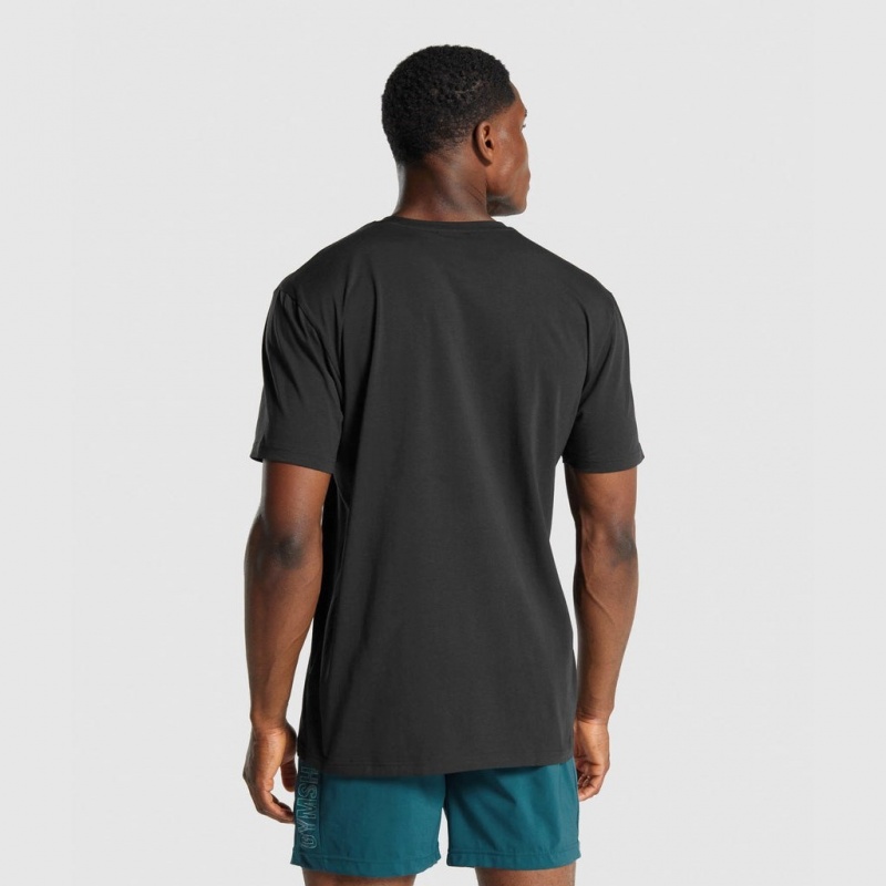 μπλουζακια Gymshark Sharkhead Infill μαυρα | 745MFSLAJ