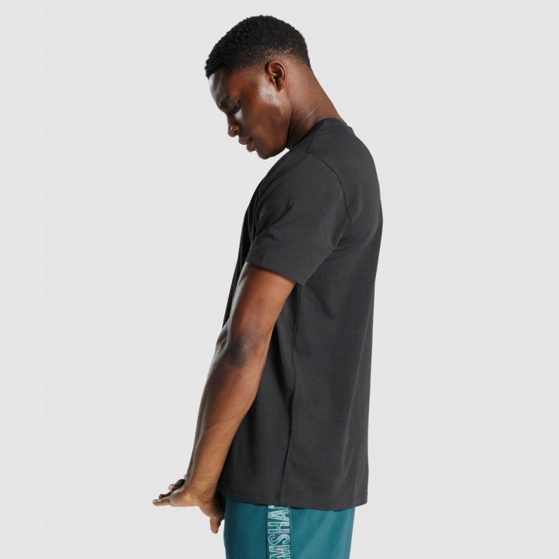 μπλουζακια Gymshark Sharkhead Infill μαυρα | 745MFSLAJ
