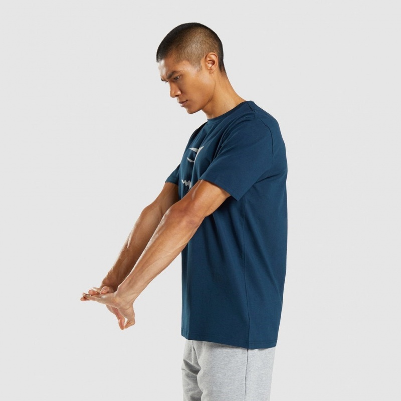 μπλουζακια Gymshark Sharkhead Infill σκουρο μπλε | 459ETAPSH