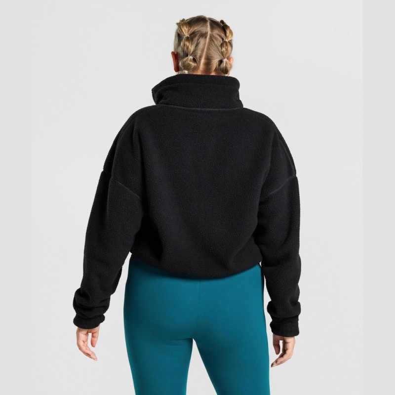 Μπουφαν Gymshark Sherpa μαυρα | 837UOBLYE