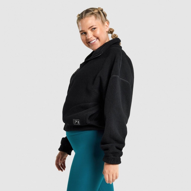 Μπουφαν Gymshark Sherpa μαυρα | 837UOBLYE