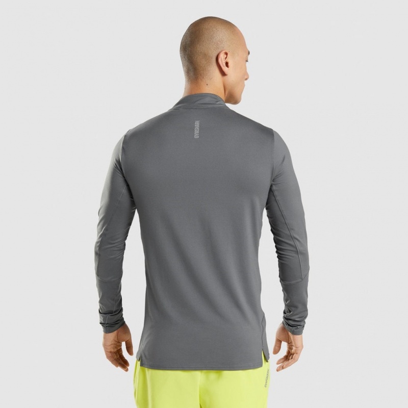 Φουτερ Gymshark Speed 1/4 Zip Charcoal | 476FNSJAL