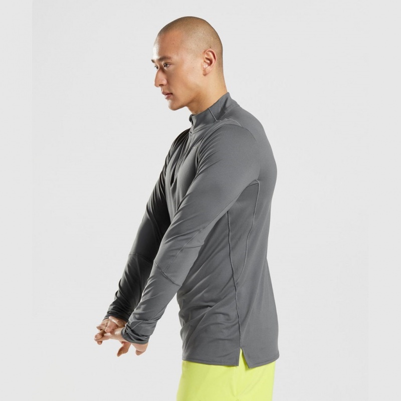 Φουτερ Gymshark Speed 1/4 Zip Charcoal | 476FNSJAL