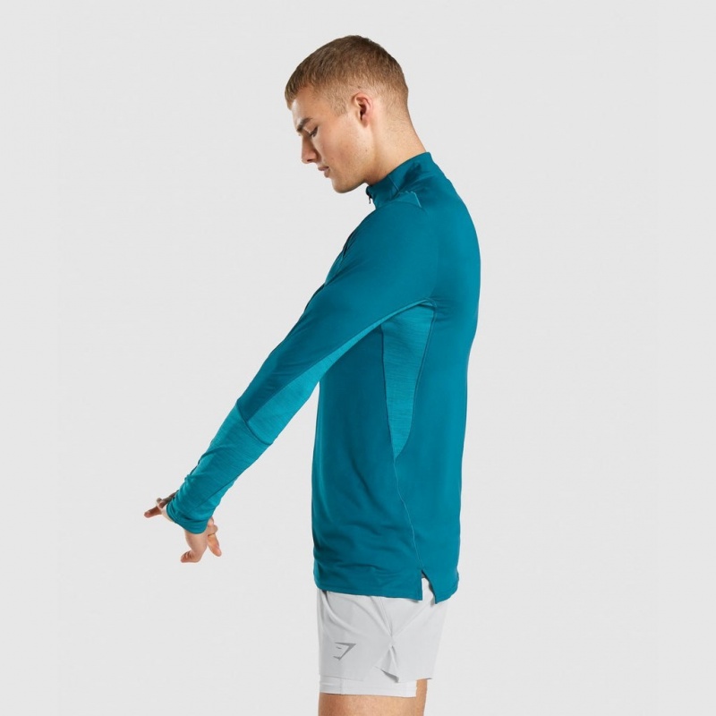 Φουτερ Gymshark Speed 1/4 Zip Teal | 871IPWTCN