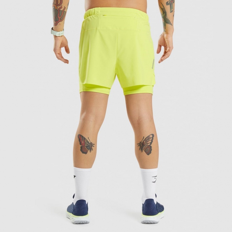 Σορτσ Gymshark Speed 5 2 in 1 κίτρινα | 375IMUSPV