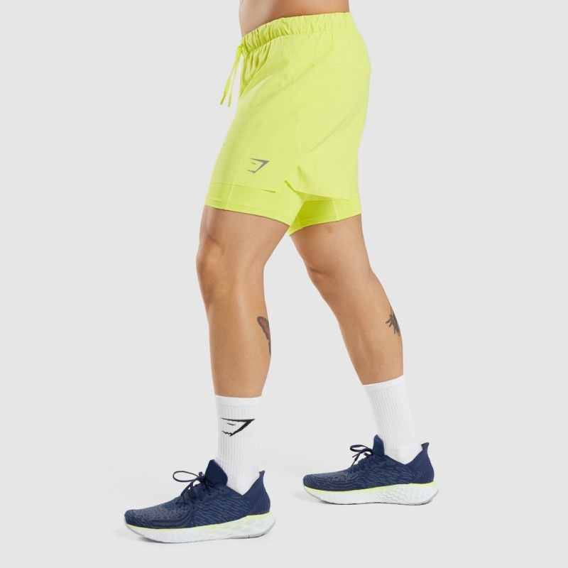 Σορτσ Gymshark Speed 5 2 in 1 κίτρινα | 375IMUSPV