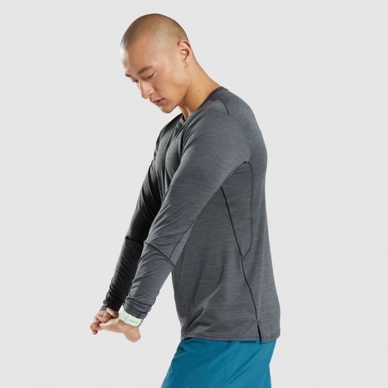 μπλουζακια Gymshark Speed Long Sleeve μαυρα | 761GSETAR