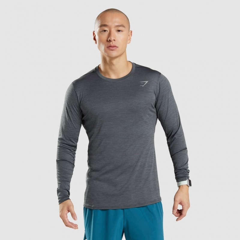 μπλουζακια Gymshark Speed Long Sleeve μαυρα | 761GSETAR