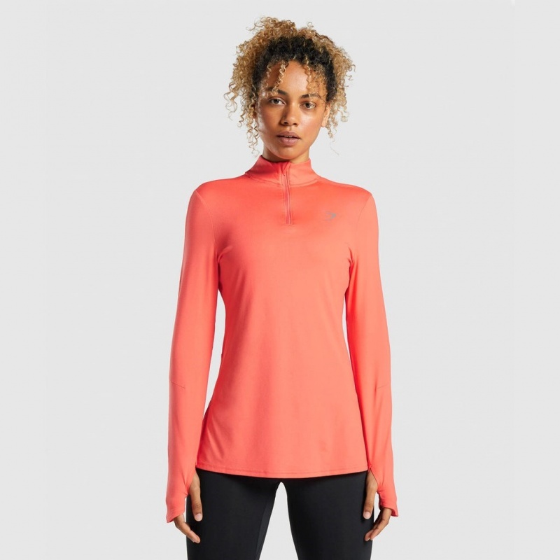 Μπουφαν Gymshark Speed Zip-Up πορτοκαλι | 735HONAYW