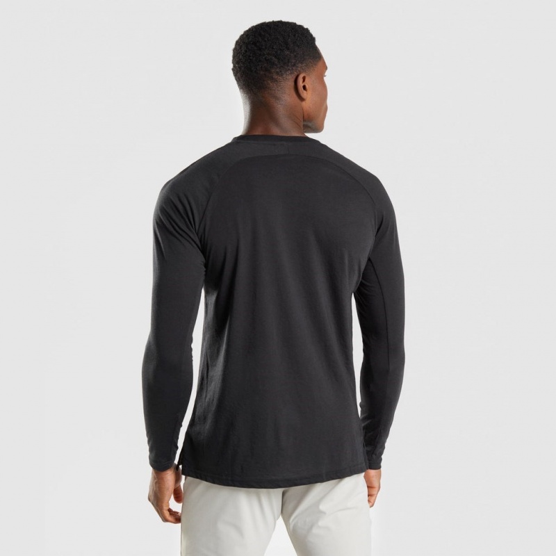 μπλουζακια Gymshark Studio Long Sleeve μαυρα | 321FWAPOM