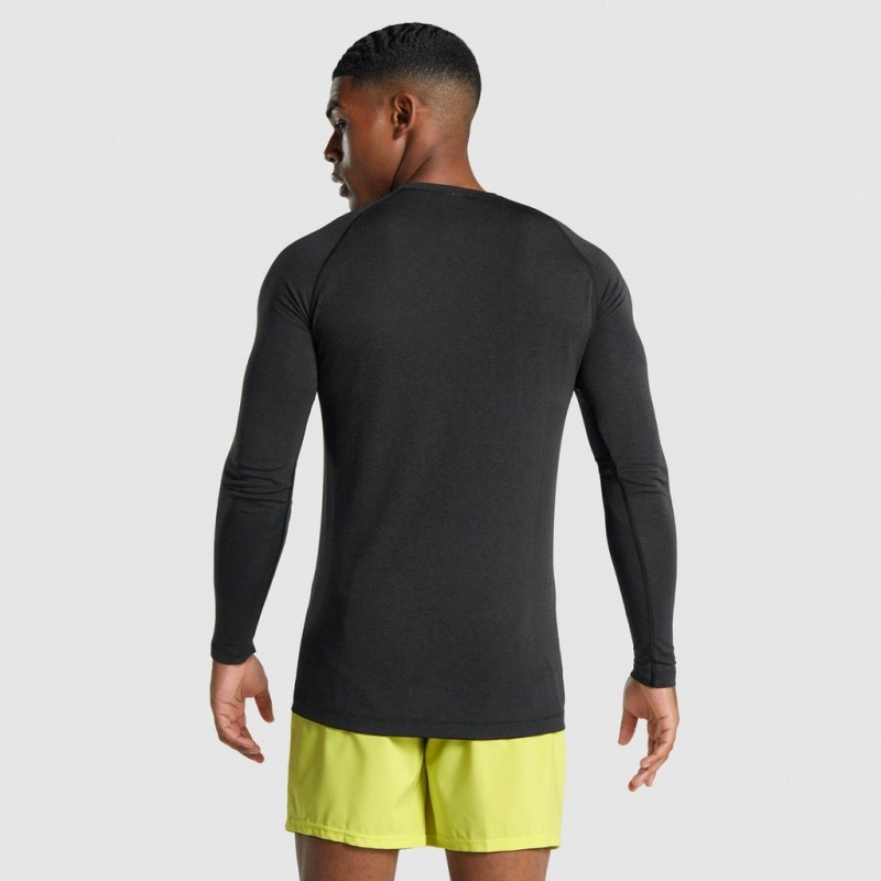 μπλουζακια Gymshark Vital Light Seamless Long Sleeve μαυρα | 402DXPARJ