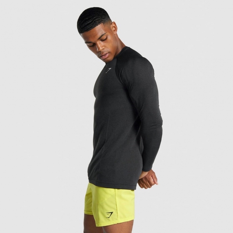 μπλουζακια Gymshark Vital Light Seamless Long Sleeve μαυρα | 402DXPARJ