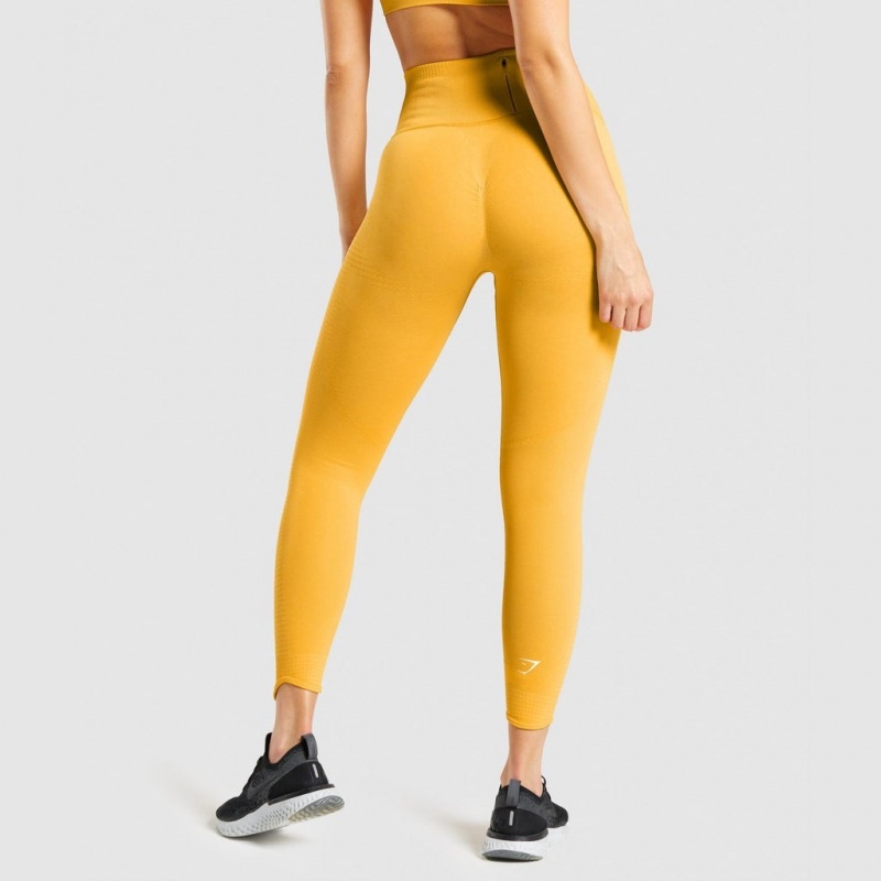 Κολαν Gymshark Vital Rise Seamless κίτρινα | 569EHMVPR