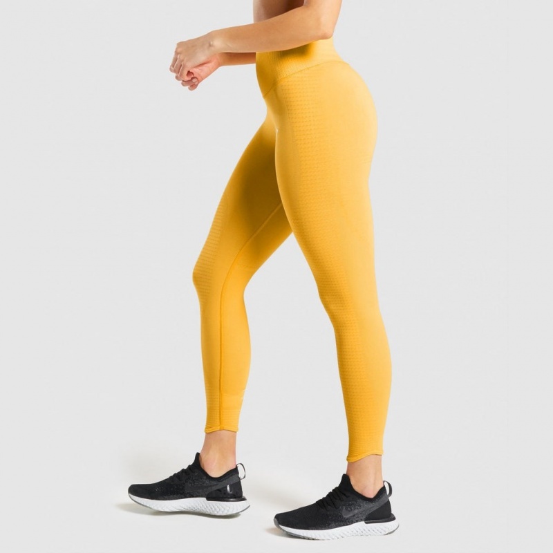 Κολαν Gymshark Vital Rise Seamless κίτρινα | 569EHMVPR