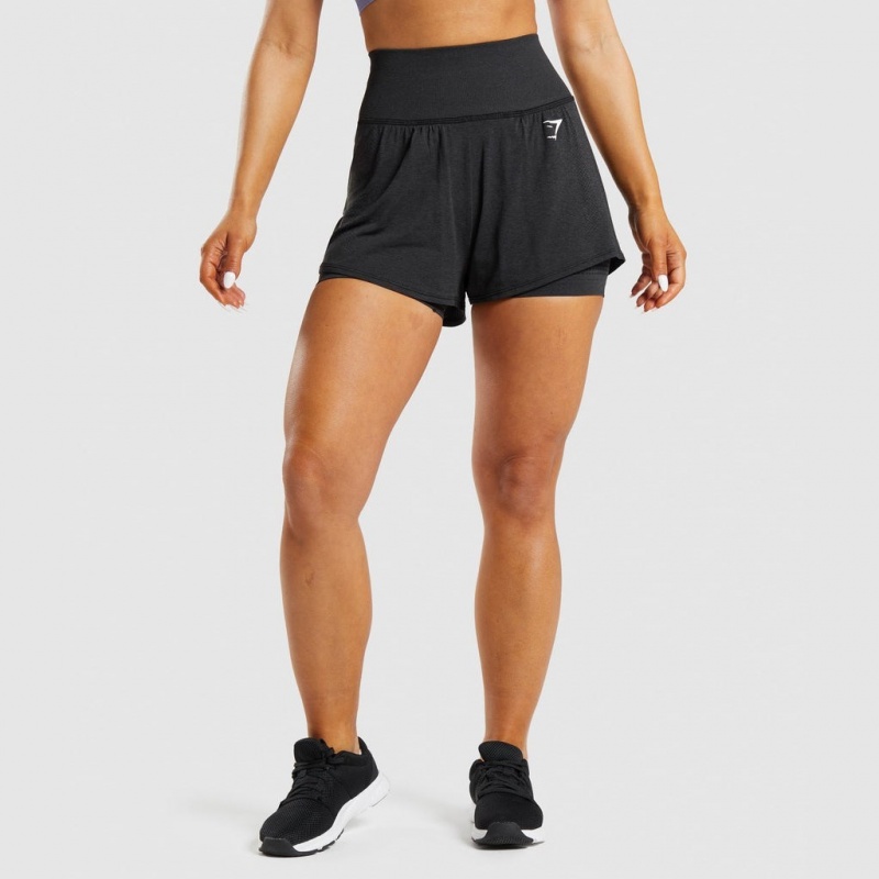 Σορτσ Gymshark Vital Seamless 2.0 2-in-1 μαυρα | 423LWCDJZ