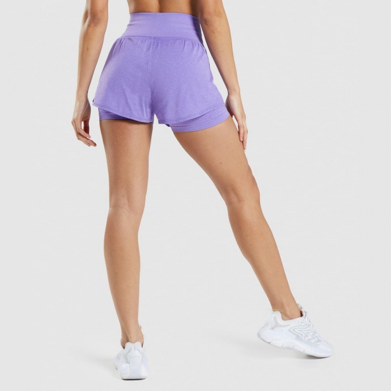 Σορτσ Gymshark Vital Seamless 2.0 2-in-1 μωβ | 971QBAIGV