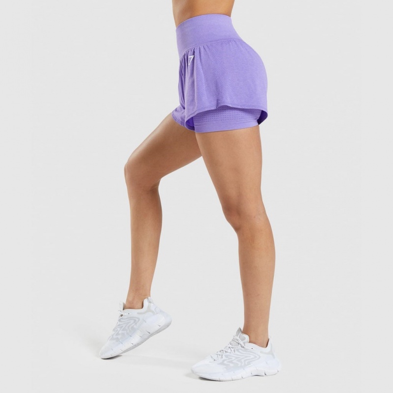 Σορτσ Gymshark Vital Seamless 2.0 2-in-1 μωβ | 971QBAIGV