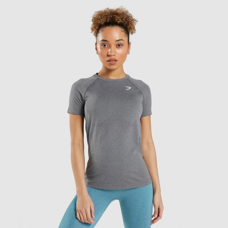μπλουζακια Gymshark Vital Seamless 2.0 Light γκρι | 302SDUTFG