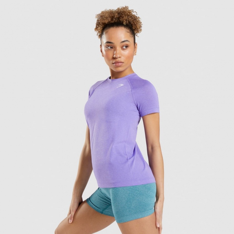 μπλουζακια Gymshark Vital Seamless 2.0 Light μωβ | 471XUNFAL