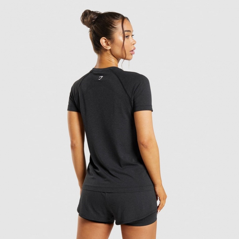μπλουζακια Gymshark Vital Seamless 2.0 Light μαυρα | 518OSETPC