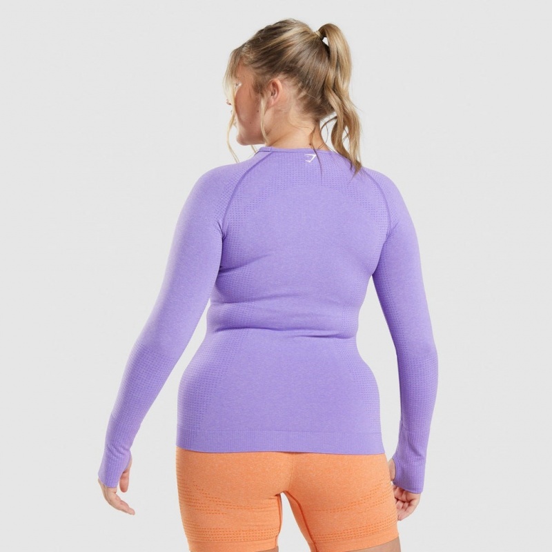 μπλουζακια Gymshark Vital Seamless 2.0 Long Sleeve μωβ | 675GIXNFA