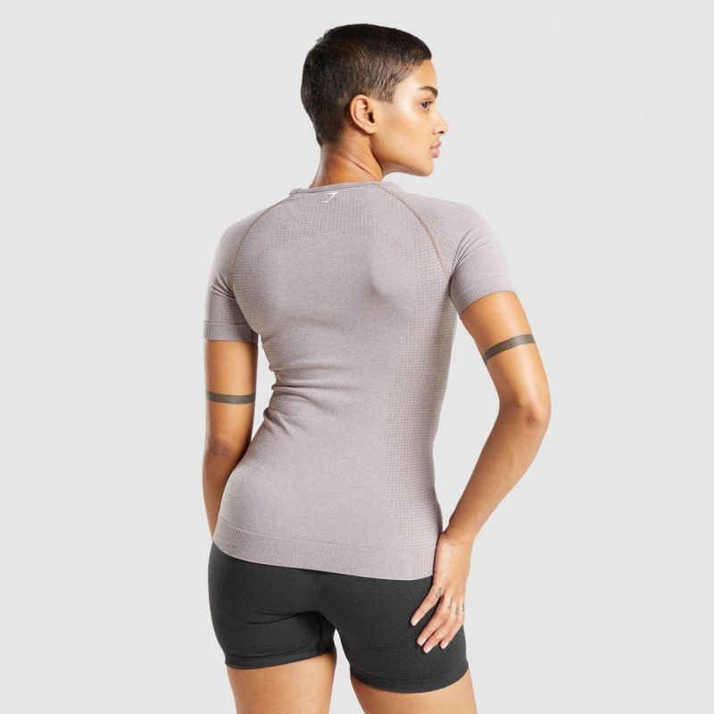 μπλουζακια Gymshark Vital Seamless 2.0 Taupe Marl | 649ENJOTL