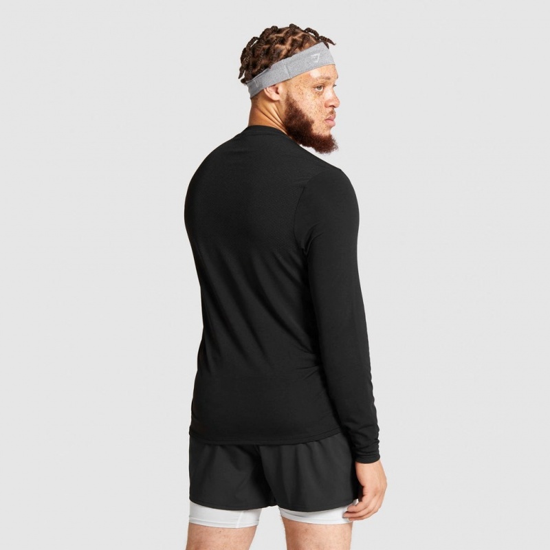μπλουζακια Gymshark Vital Seamless Long Sleeve μαυρα | 085USFJLW