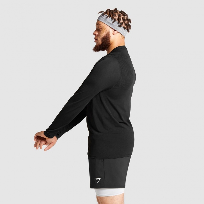 μπλουζακια Gymshark Vital Seamless Long Sleeve μαυρα | 085USFJLW