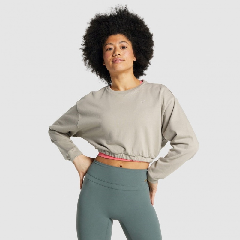 Φουτερ Gymshark Whitney Cropped Mink | 143KMNSRD