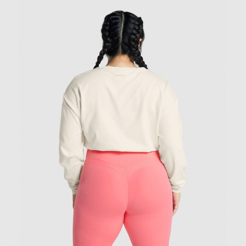 Φουτερ Gymshark Whitney Cropped Unbleached | 682QWNIAH