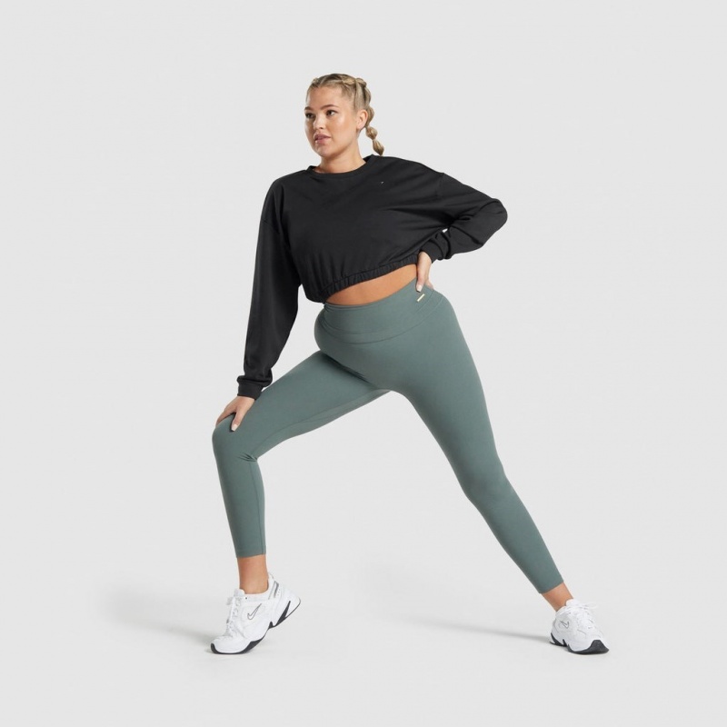 Φουτερ Gymshark Whitney Cropped μαυρα | 897QMKOLI