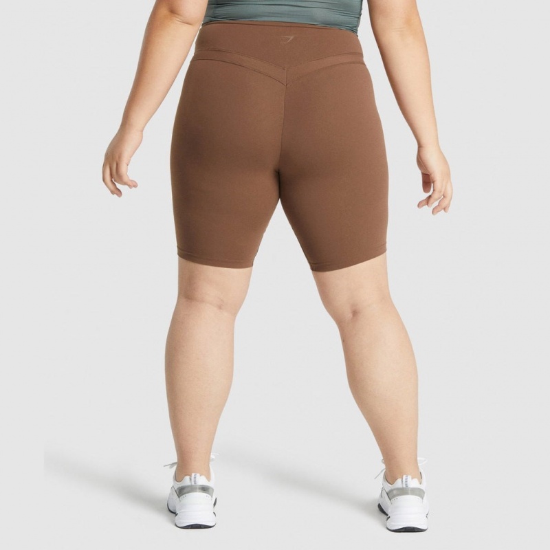 Σορτσ Gymshark Whitney Cycling καφε | 257BKIORQ