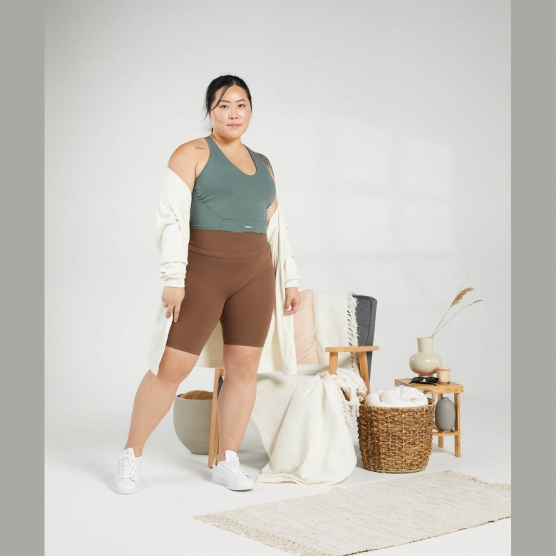 Σορτσ Gymshark Whitney Cycling καφε | 257BKIORQ