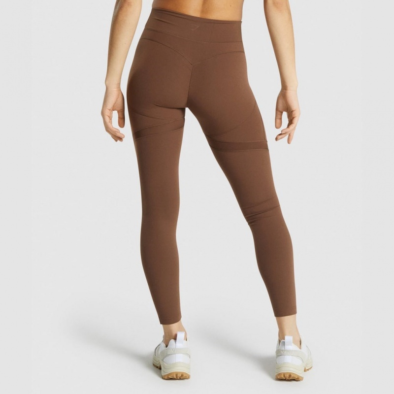 Κολαν Gymshark Whitney Mesh καφε | 132QYDTWV