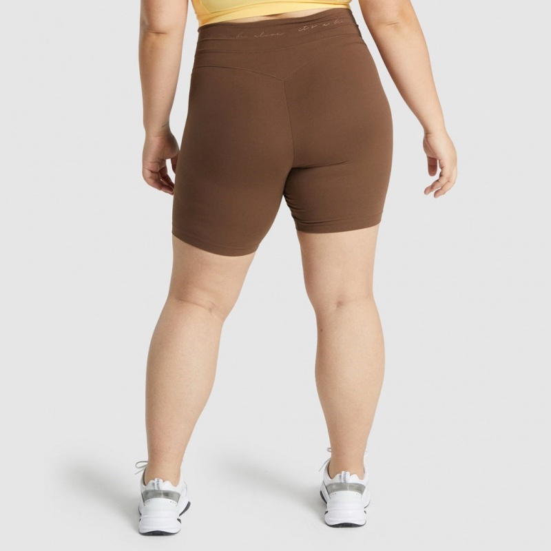 Σορτσ Gymshark Whitney Mesh καφε | 309GWBINH