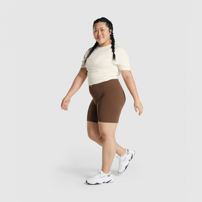 Σορτσ Gymshark Whitney Mesh καφε | 309GWBINH