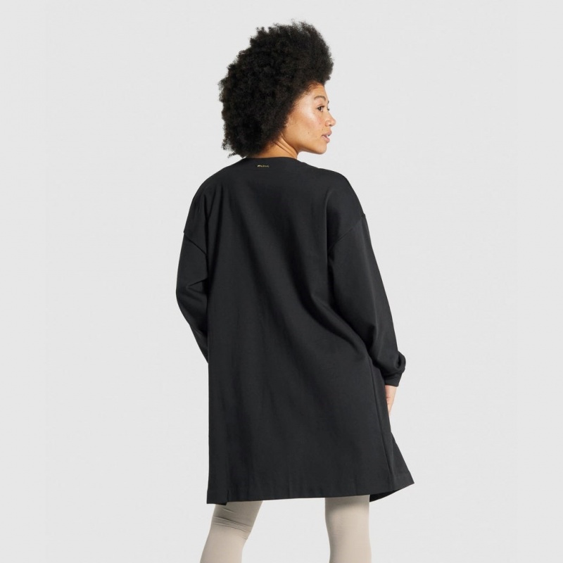 Μπουφαν Gymshark Whitney Oversized Robe μαυρα | 935WAOCDJ