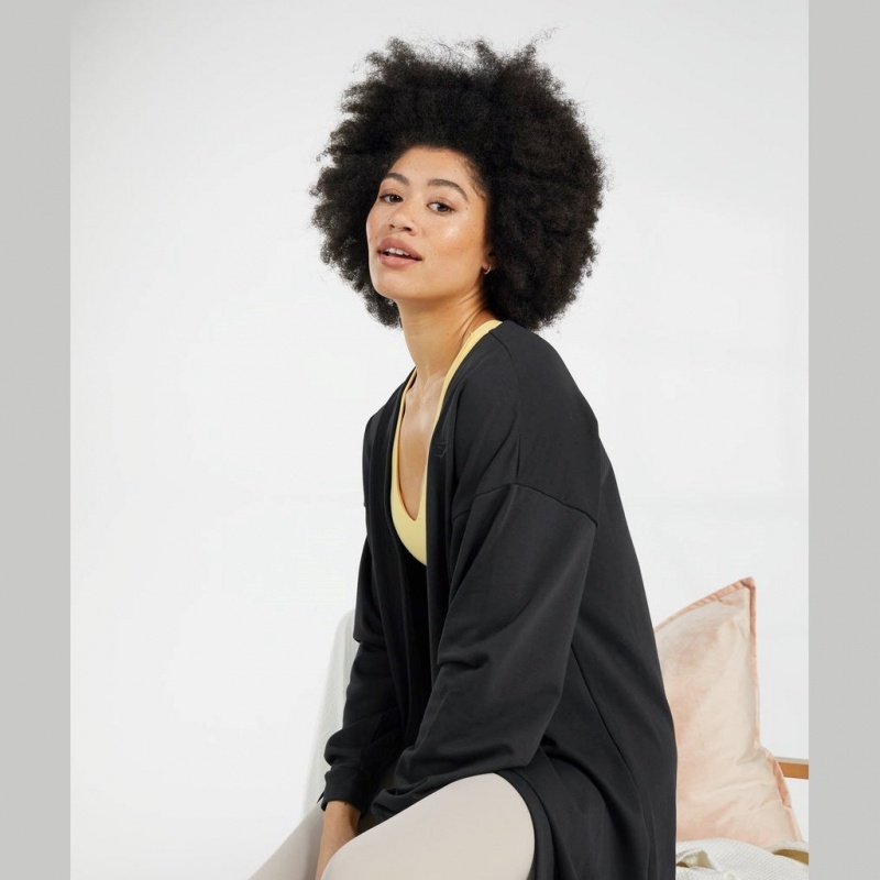 Μπουφαν Gymshark Whitney Oversized Robe μαυρα | 935WAOCDJ