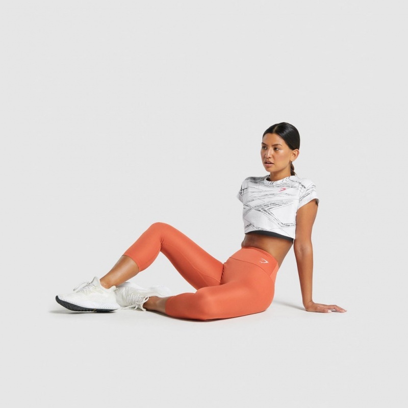 μπλουζακια Gymshark Zone σταμπεσ Crop ασπρα μαυρα | 702NSEJUQ