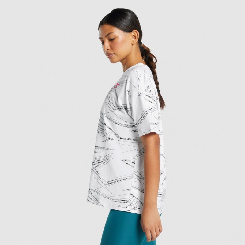 μπλουζακια Gymshark Zone σταμπεσ Tee ασπρα μαυρα | 524JSGWTY