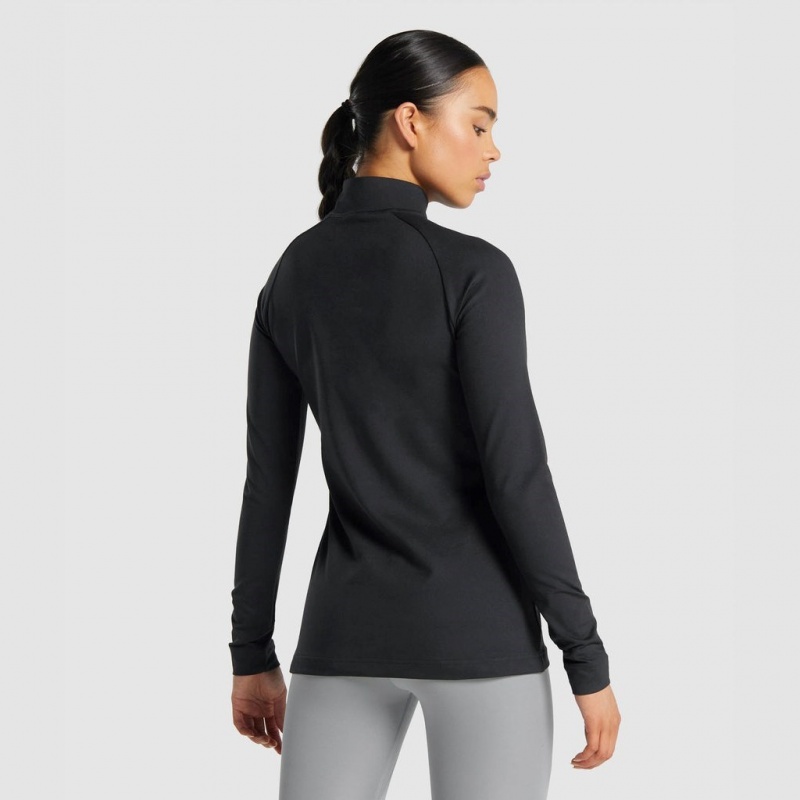 Φουτερ Gymshark Αθλητικά 1/4 Zip μαυρα | 124VXJLYR