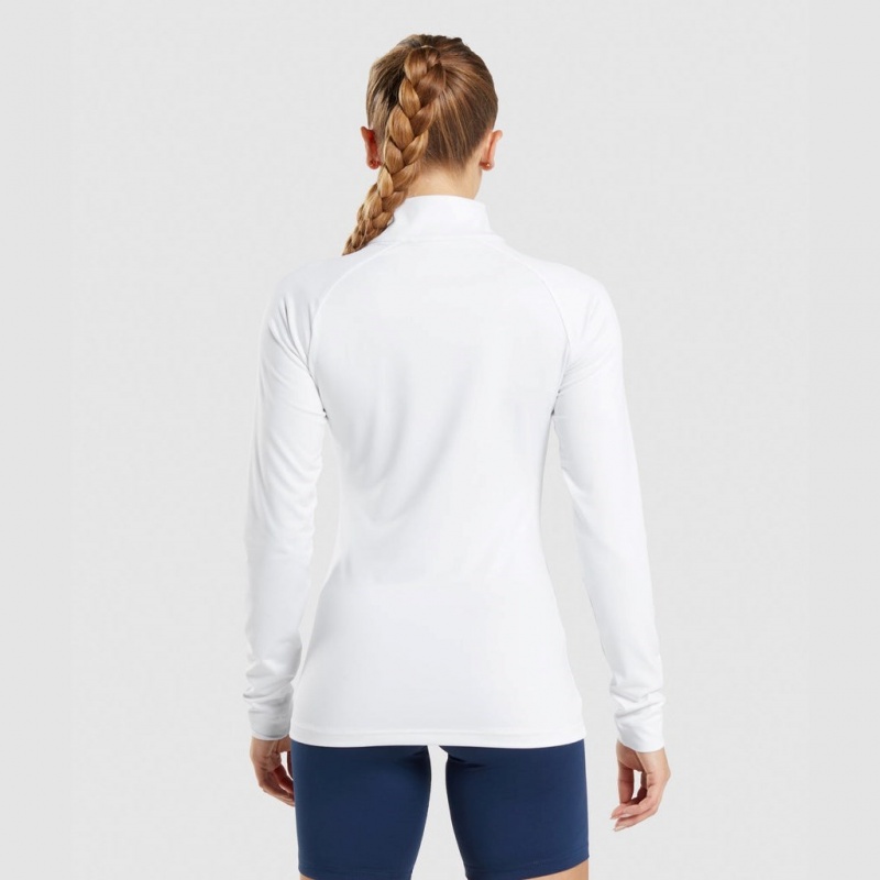 Φουτερ Gymshark Αθλητικά 1/4 Zip ασπρα | 132FKTHNY