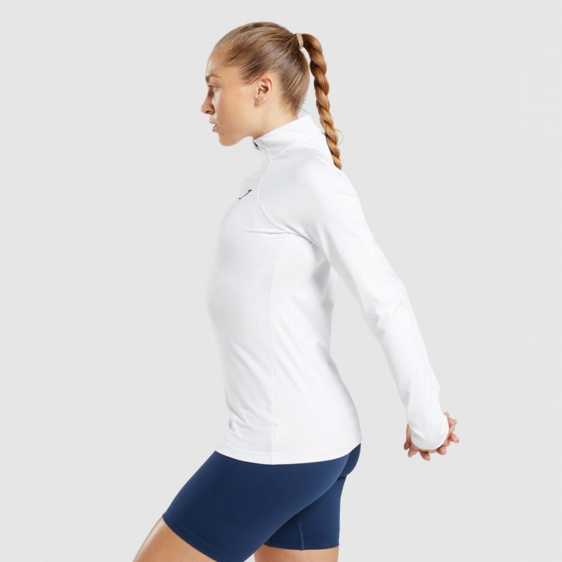 Φουτερ Gymshark Αθλητικά 1/4 Zip ασπρα | 132FKTHNY