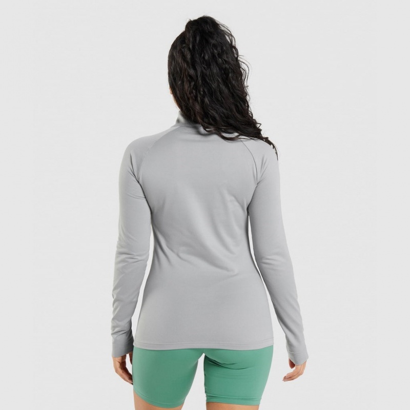 Φουτερ Gymshark Αθλητικά 1/4 Zip γκρι | 824WZSJEG